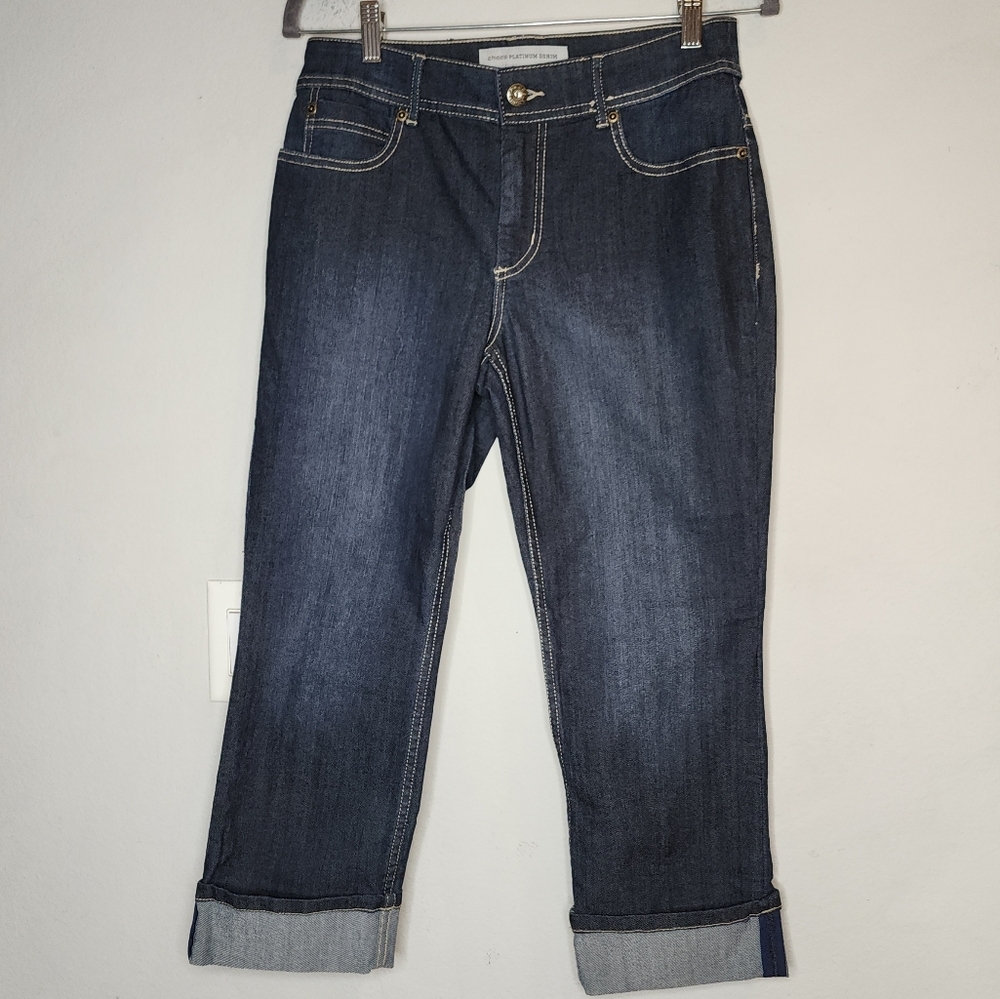 Chico's‎ Denim Crop Jeans Denim Cuffed Capri's Women's Size 6 (0.5)